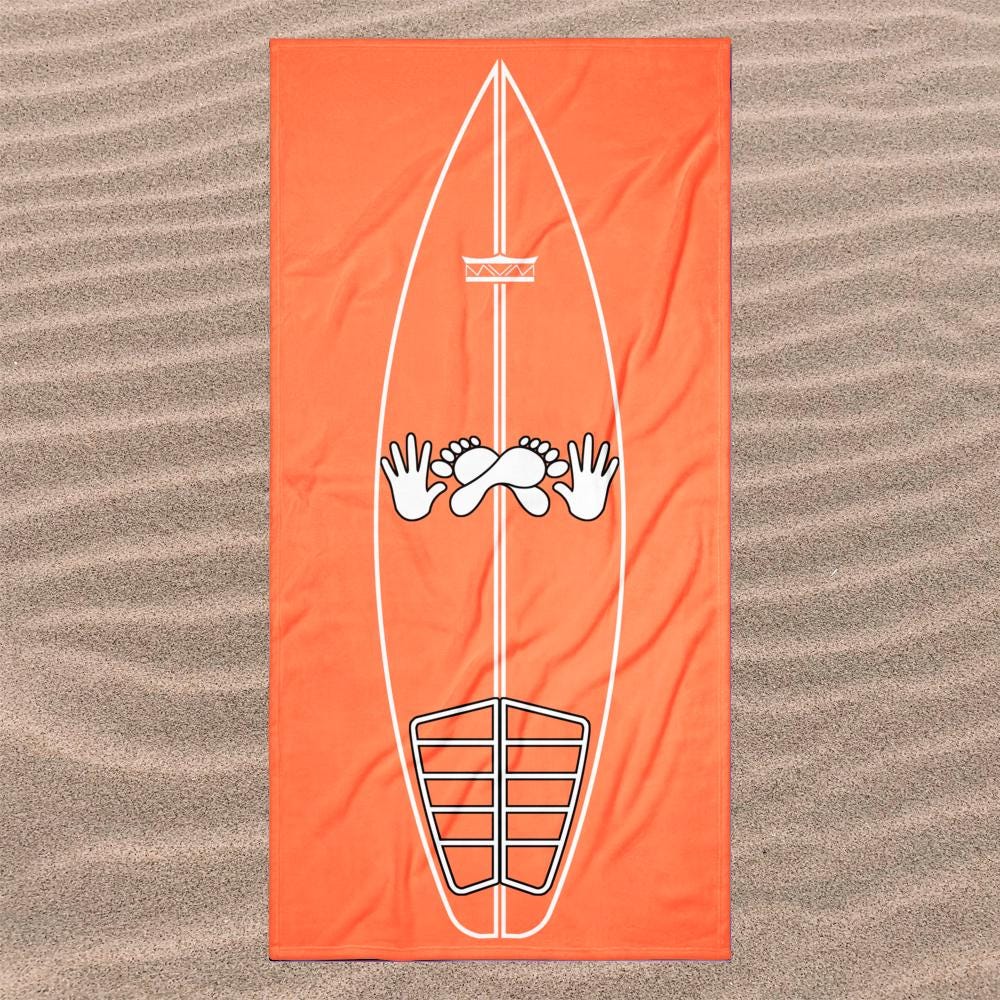 Surf Training Mat Beach Towel | Pop Up Practice Guide | Oversized | Quick-Dry | Sand-Free | Coral