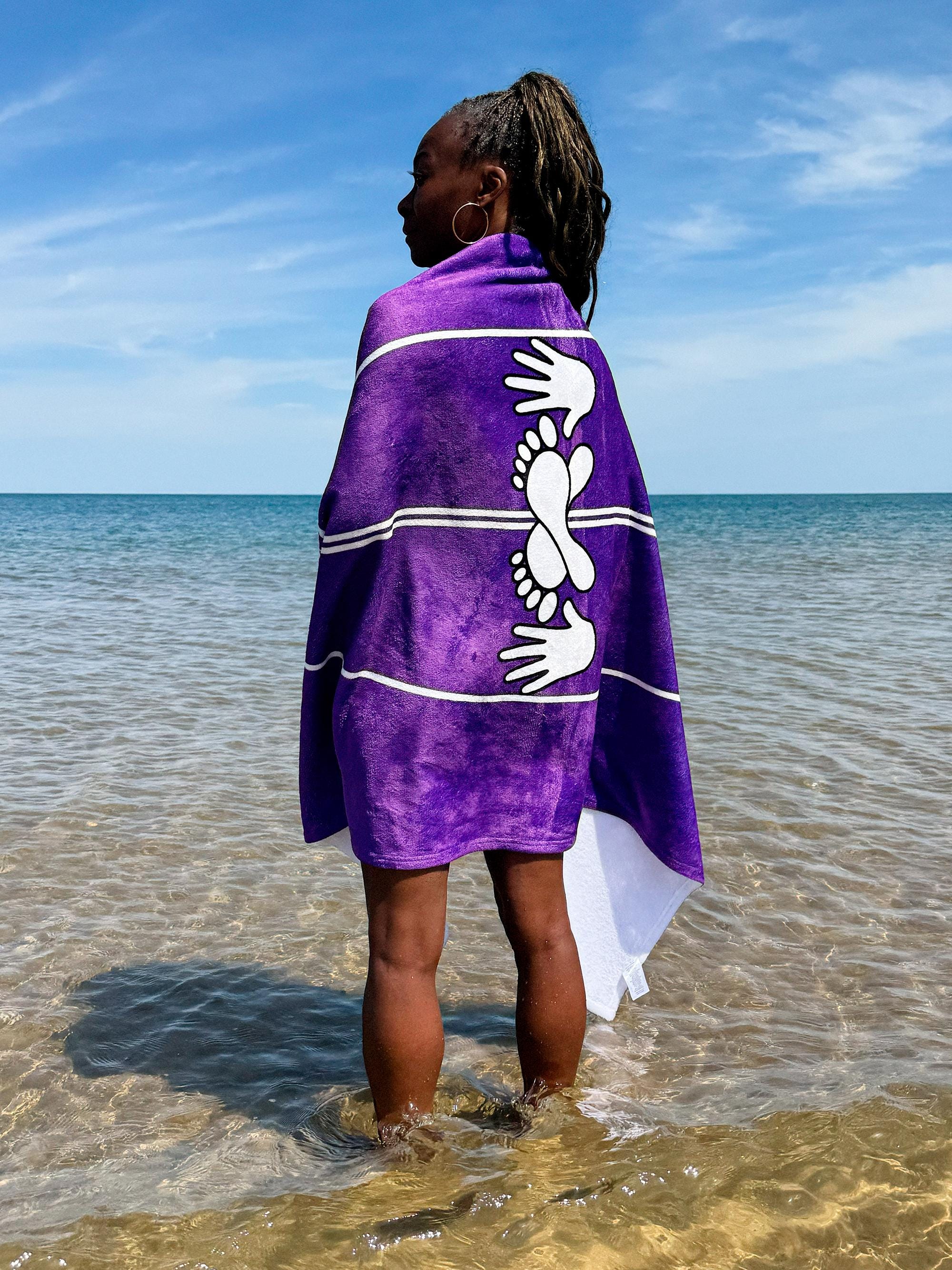 Surf Training Mat Beach Towel | Pop Up Practice Guide | Oversized | Quick-Dry | Sand-Free | Ocean Blue