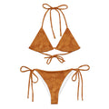 AI generated image of Clay Hibiscus recycled string bikini Product shot front