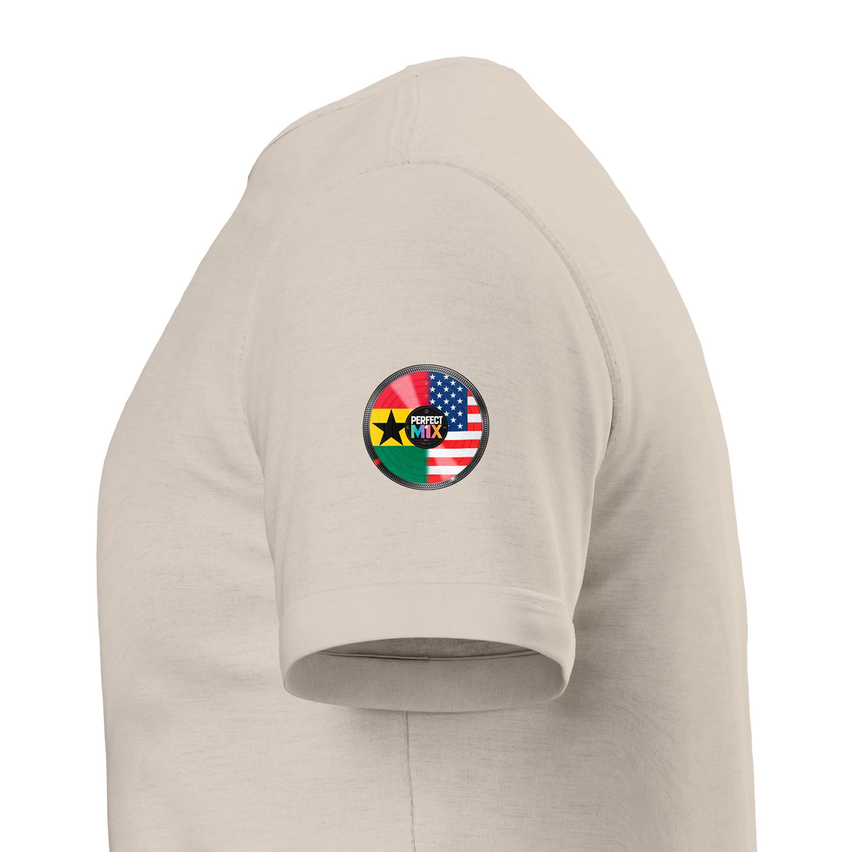 AI generated image of a Ghanaian American – Perfect Mix T-Shirt sleeve