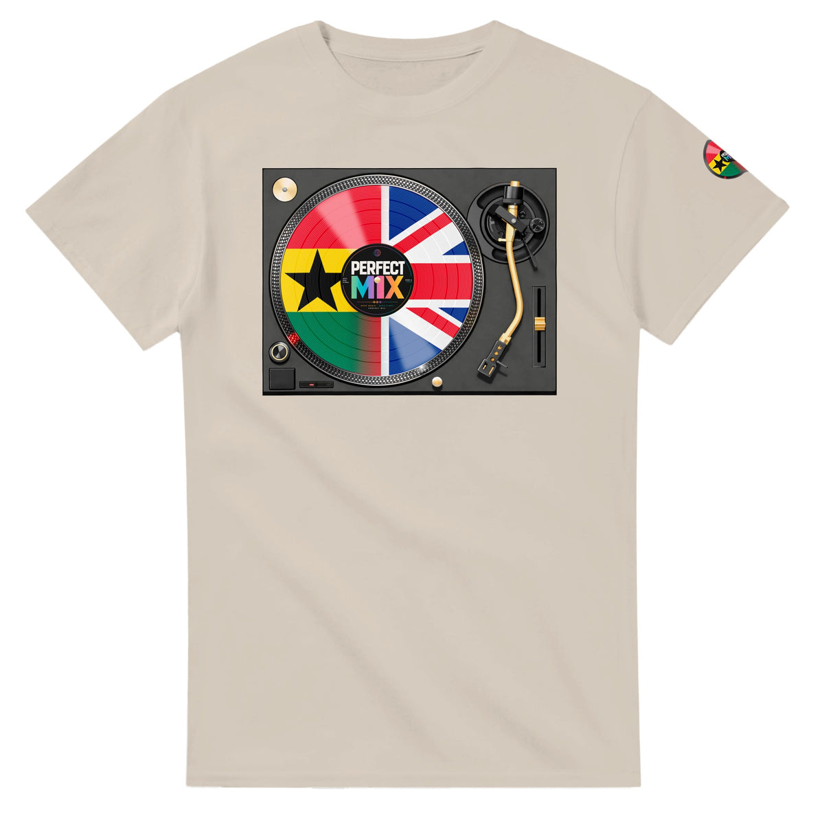 AI generated image of a Ghanaian British – Perfect Mix T-Shirt Sand