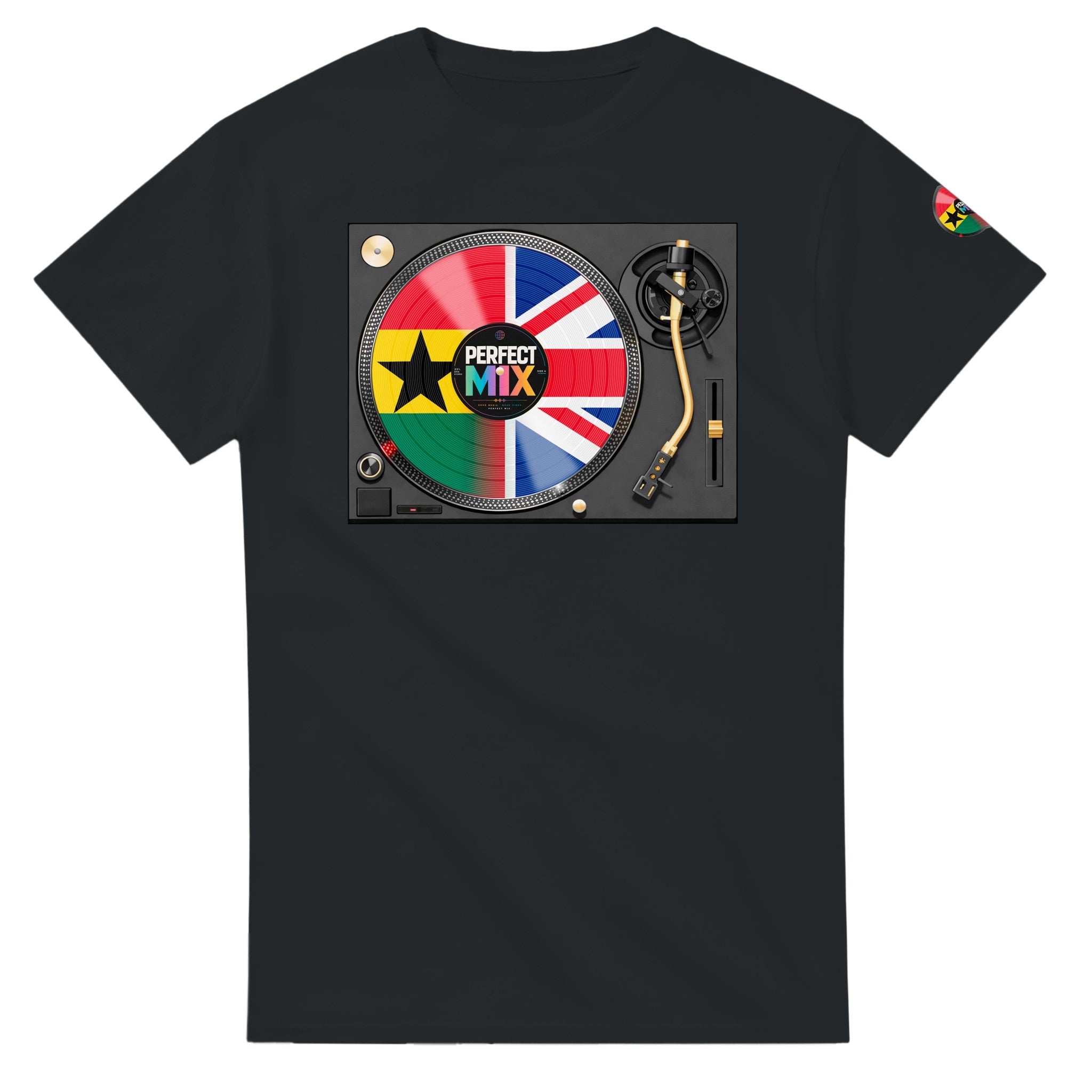 AI generated image of a Ghanaian British – Perfect Mix T shirt Black