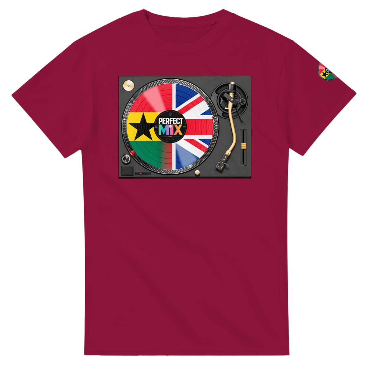 AI generated image of a Ghanaian British – Perfect Mix T shirt Cardinal Red