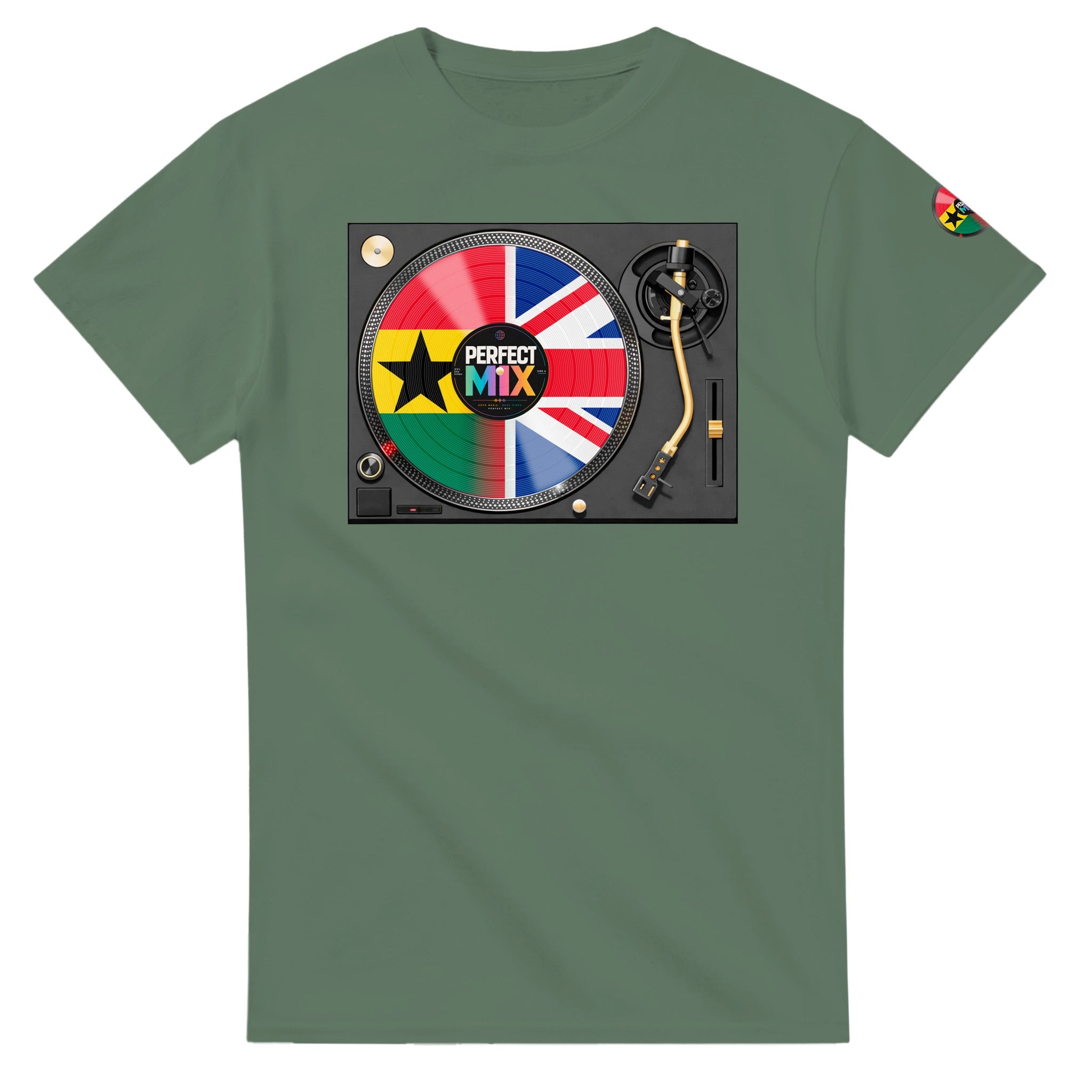AI generated image of a Ghanaian British – Perfect Mix T shirt Green