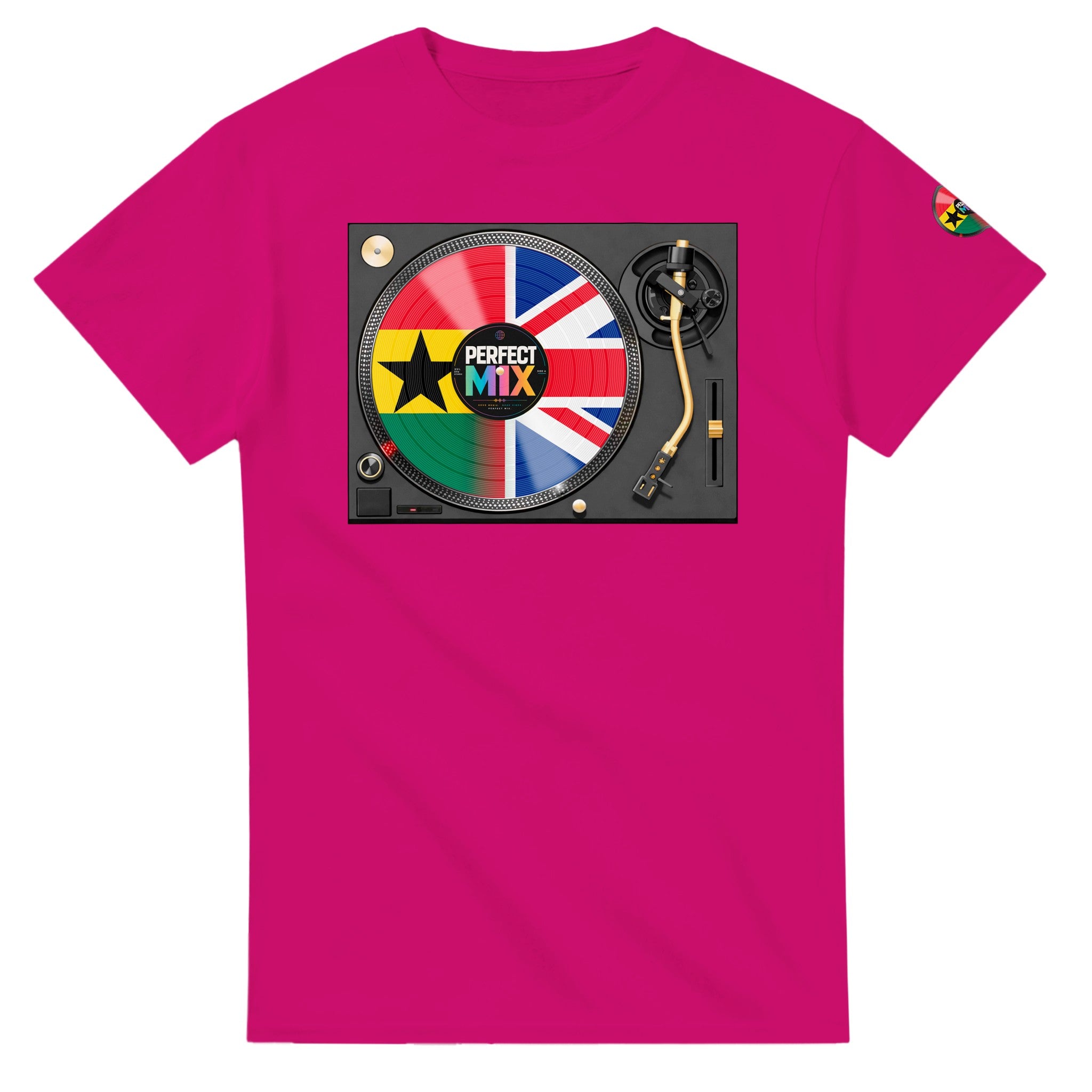 AI generated image of a Ghanaian British – Perfect Mix T shirt Heliconia