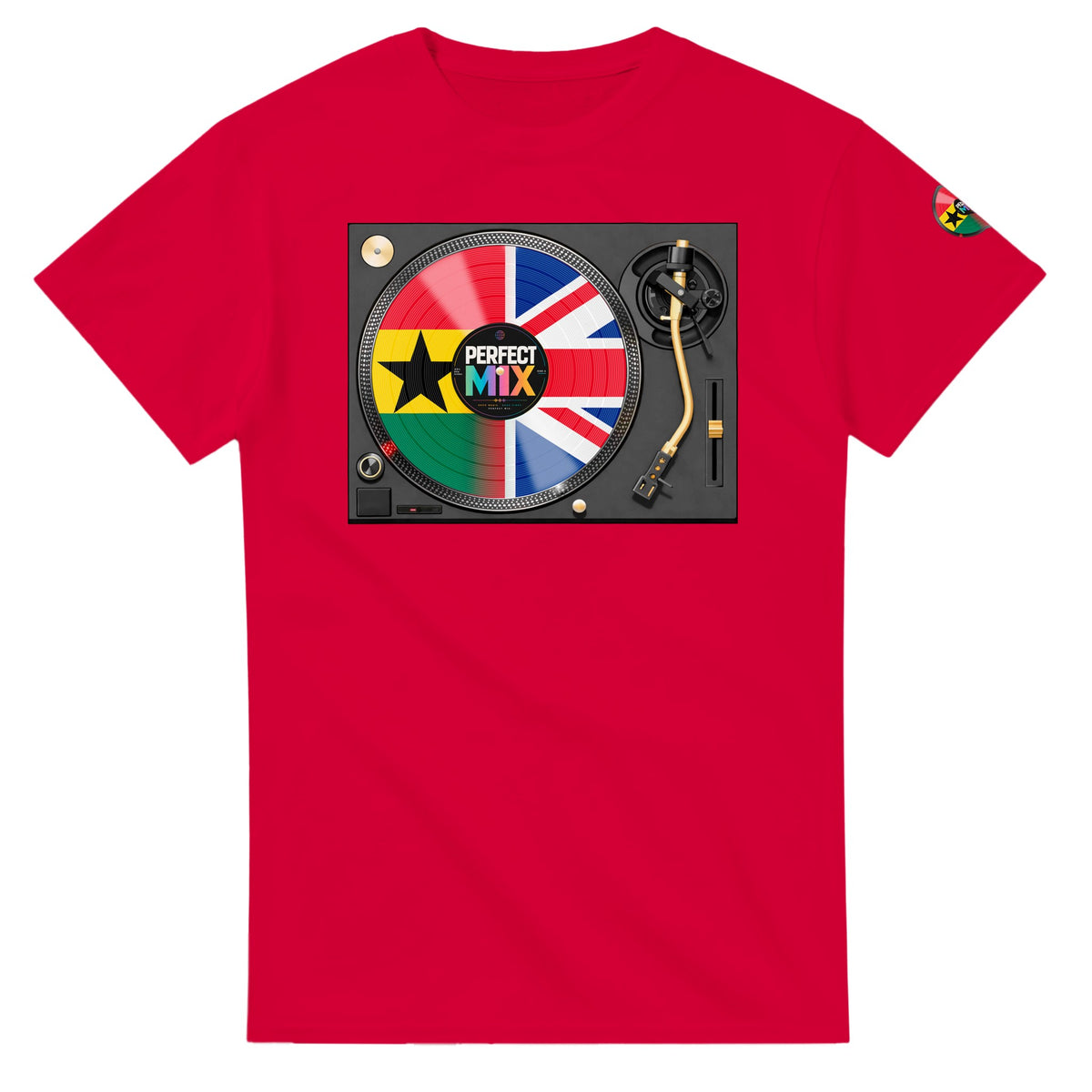AI generated image of a Ghanaian British – Perfect Mix T shirt Red