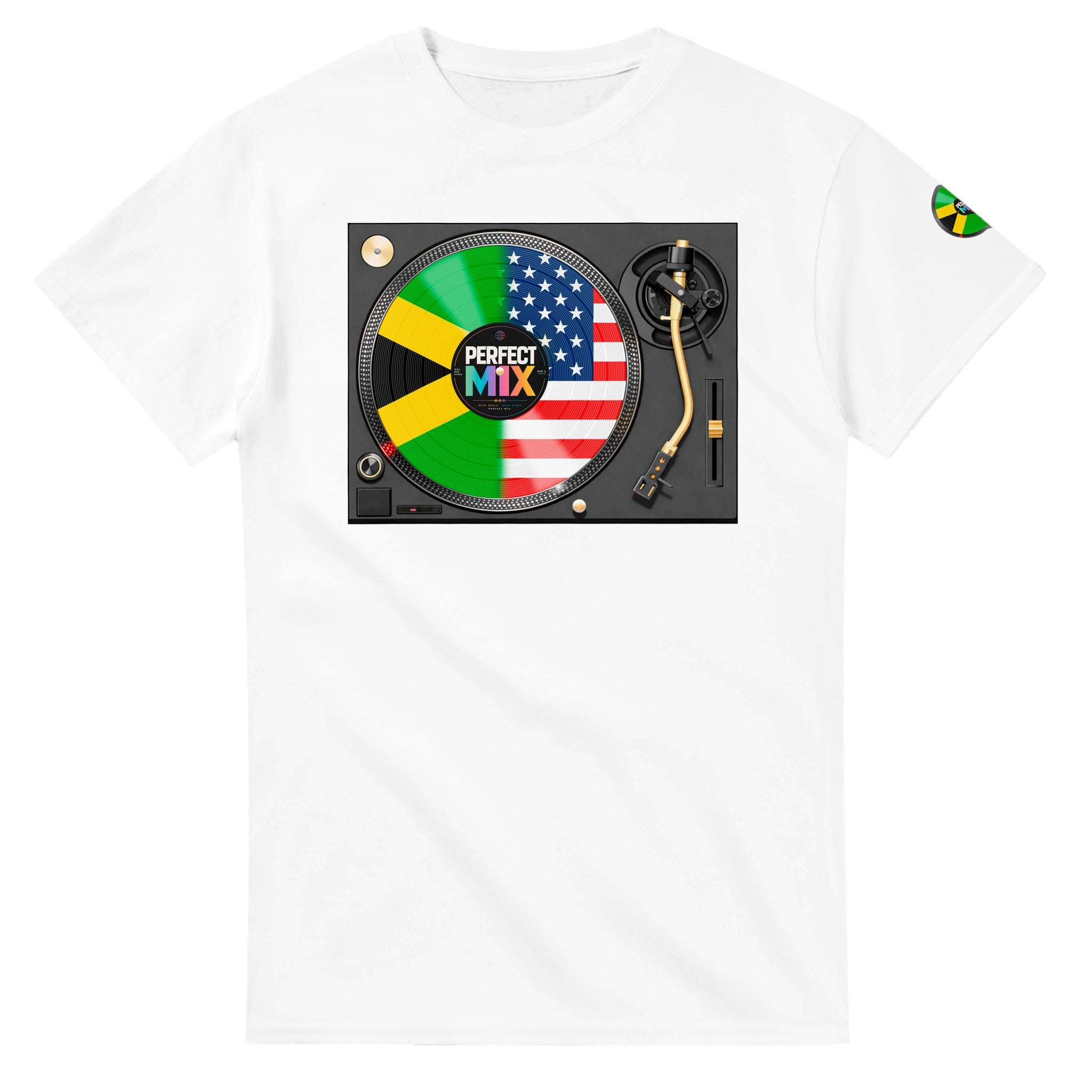 AI generated image of a Jamaican American Perfect Mix T-shirt White