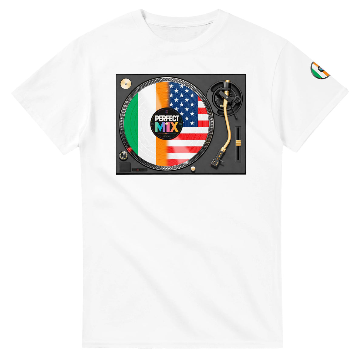 AI generated image of an Irish American perfect mix t-shirt White