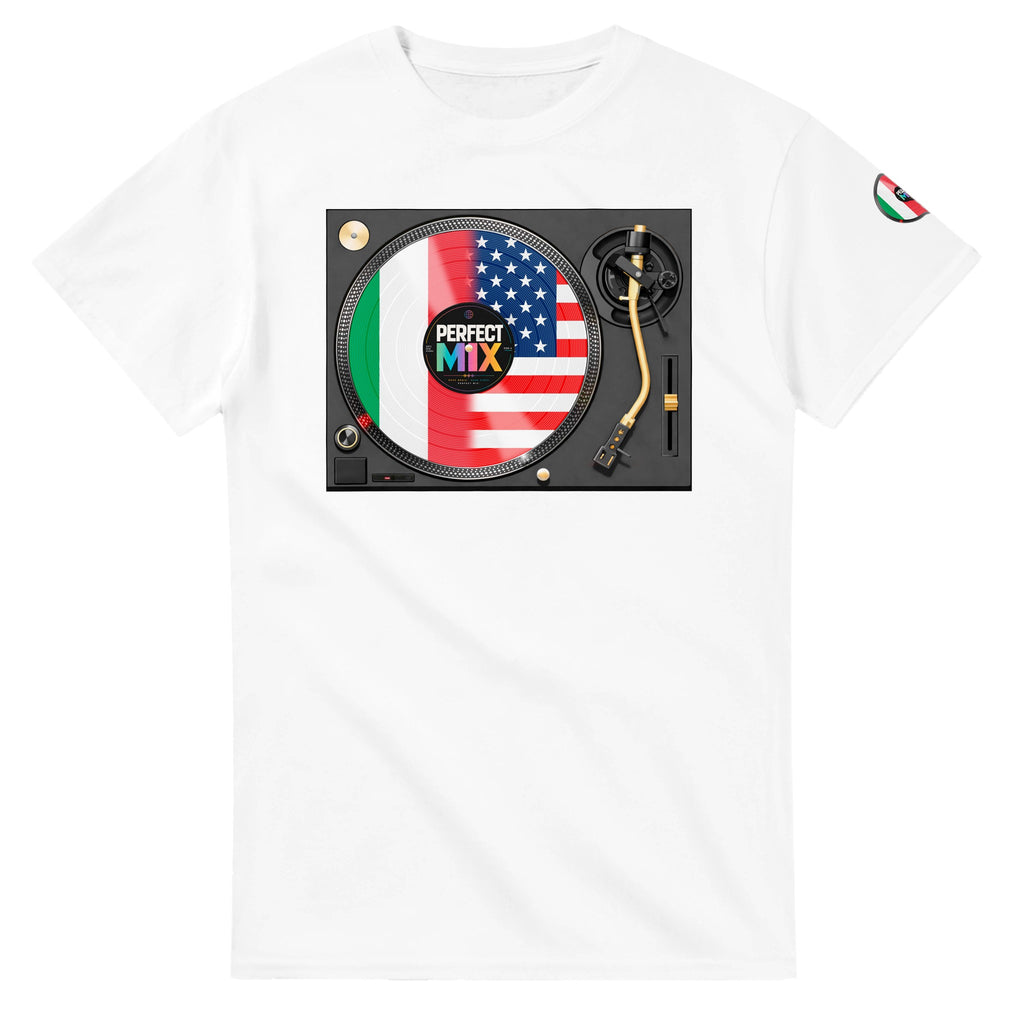 AI generated image of an Italian American Perfect Mix T-shirt White