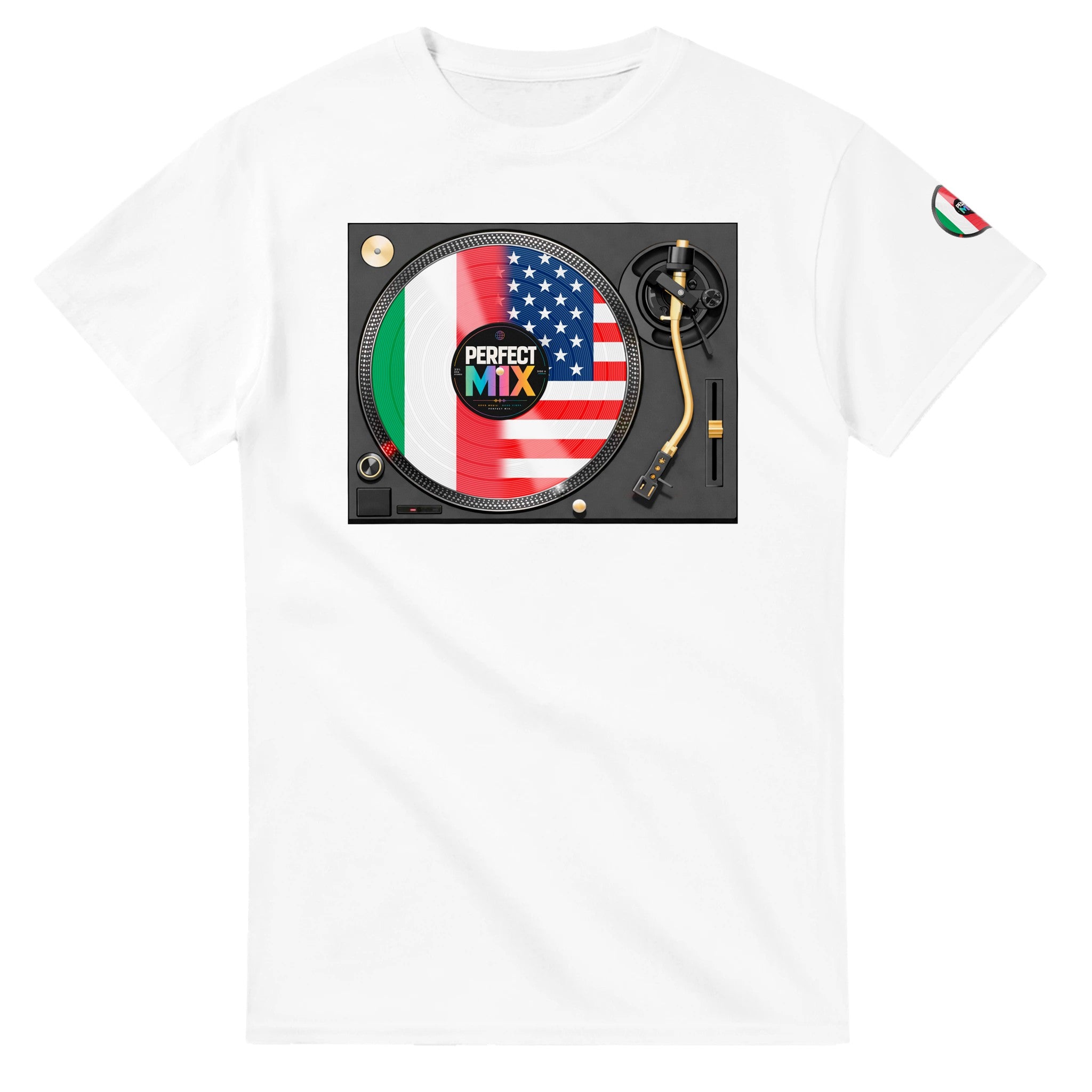 AI generated image of an Italian American Perfect Mix T-shirt White
