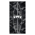 Black Sci Fi Camo Surf Pop-Up Training Mat – Oversized Quick-Dry Beach Towel with Stance Placement Guide