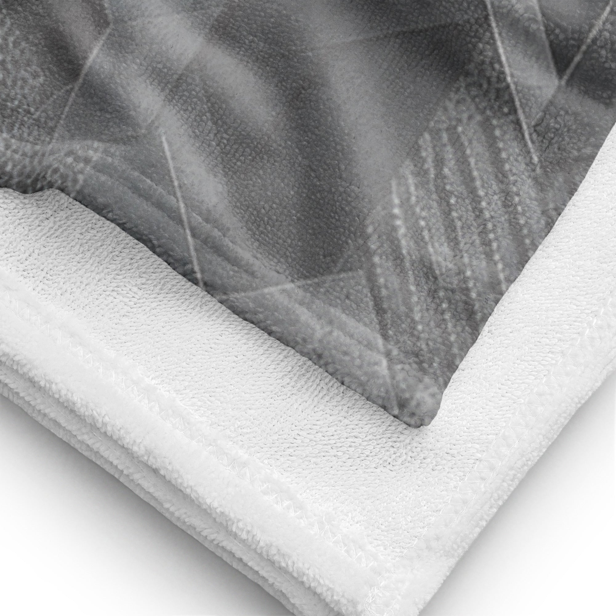 Grey Sci Fi Camo Surf Pop-Up Training Mat – Oversized Quick-Dry Beach Towel with Stance Placement Guide close up