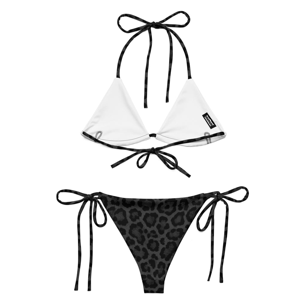MVM Black Leopard print recycled string bikini Product shot Back