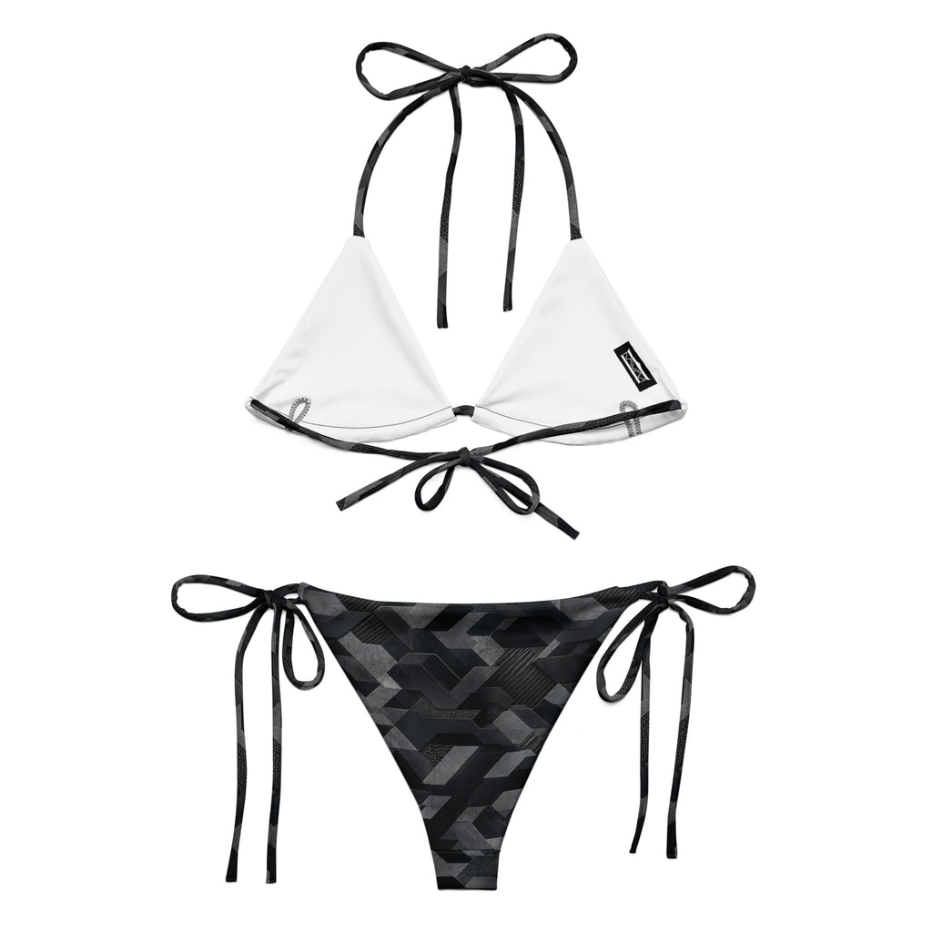 MVM Black Sci Fi Camo recycled string bikini Product shot Back