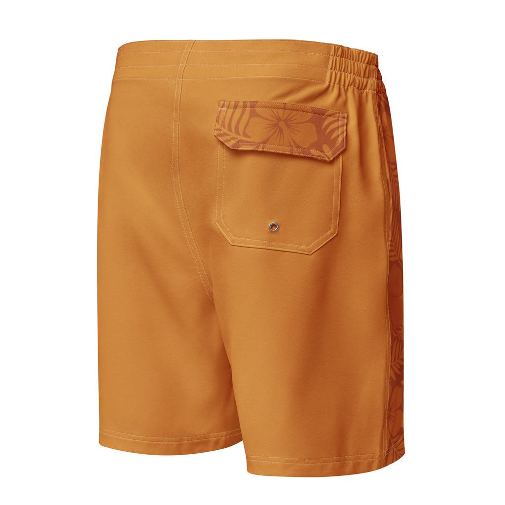 MVM Clay Hibiscus Men's Hybrid Board Shorts Product mockup back