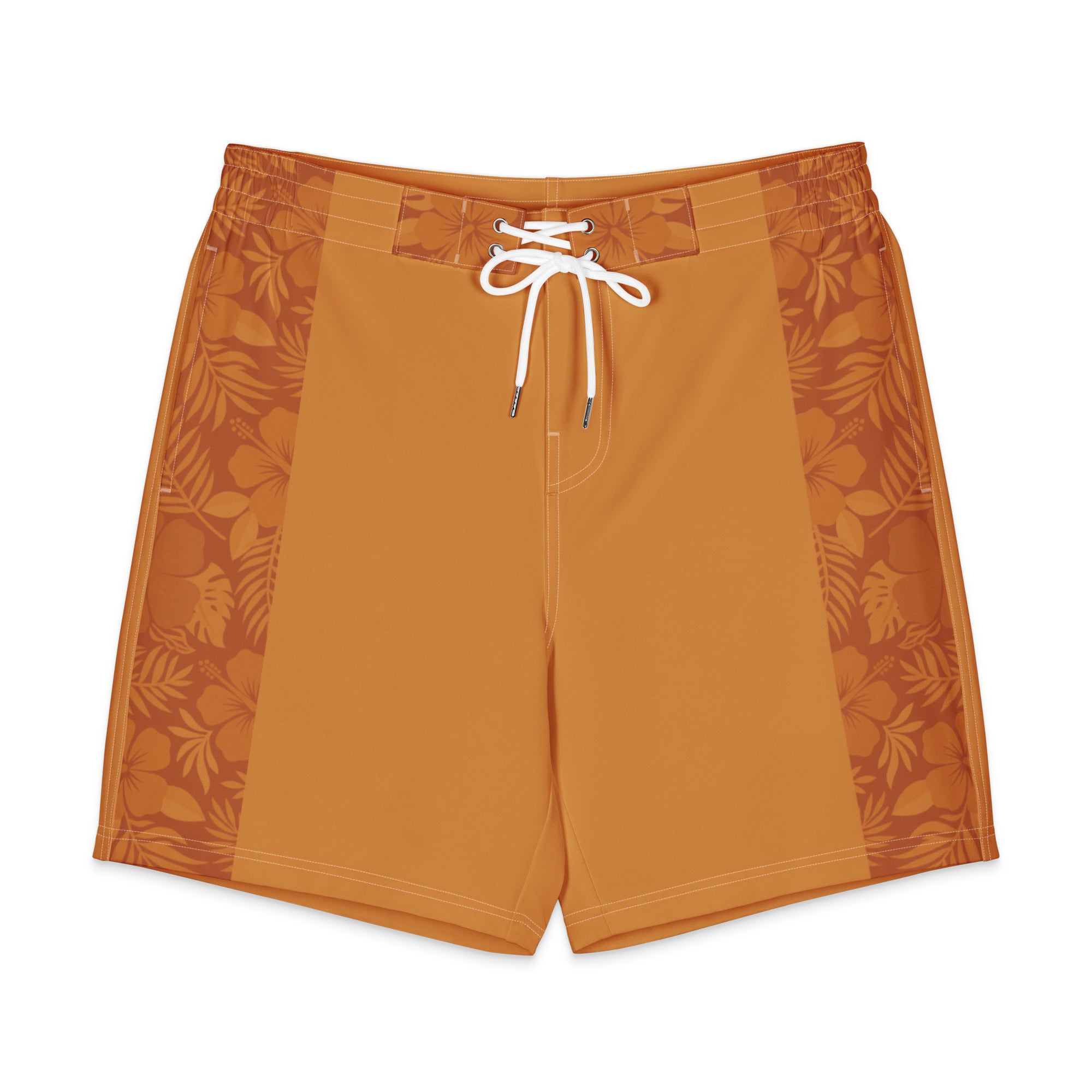 MVM Clay Hibiscus Men's Hybrid Board Shorts Product mockup front flat