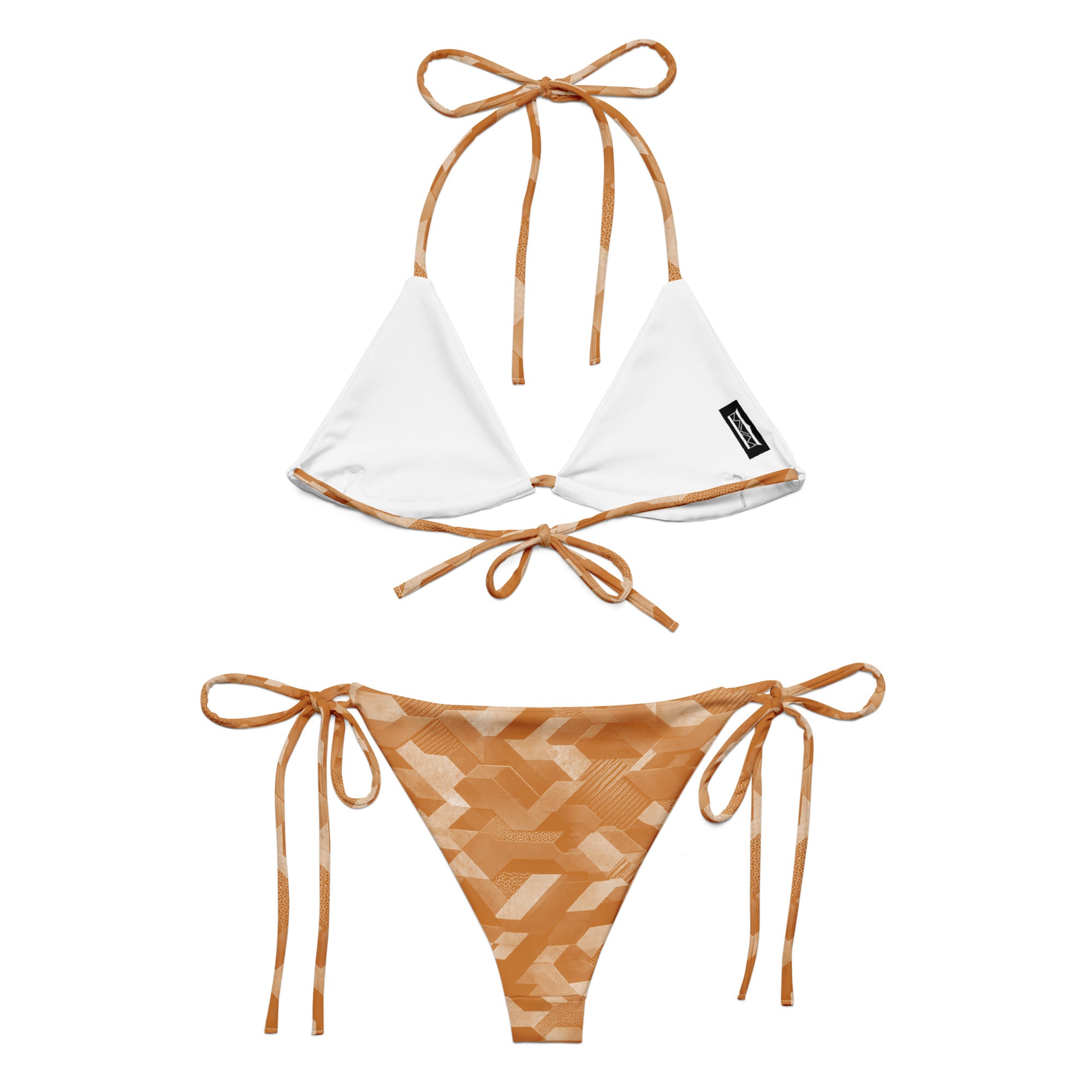 MVM Clay Sci Fi Camo recycled string bikini Product mockup back