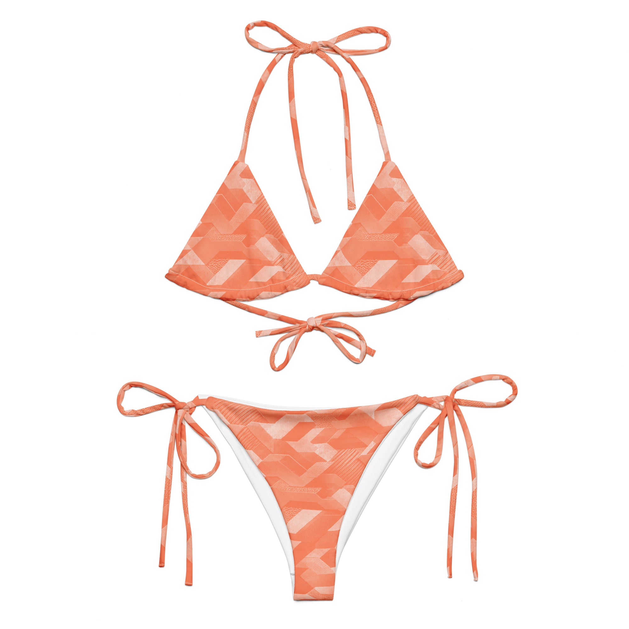 MVM Coral Sci Fi Camo recycled string bikini Product mockup front