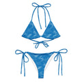 MVM Ocean Blue Sci Fi Camo recycled string bikini Product mockup front