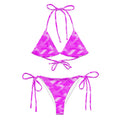MVM Pink Sci Fi Camo recycled string bikini Product mockup front