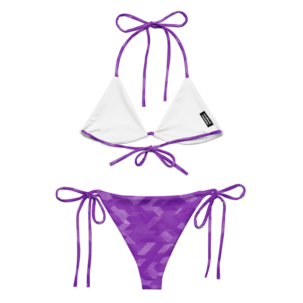 MVM Purple Sci Fi Camo recycled string bikini Product mockup back