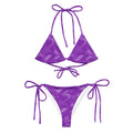 MVM Purple Sci Fi Camo recycled string bikini Product mockup front