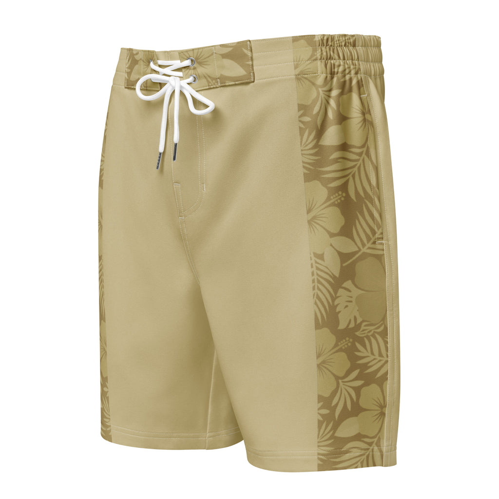 MVM Sand Hibiscus Men's Hybrid Board Shorts Product mockup front
