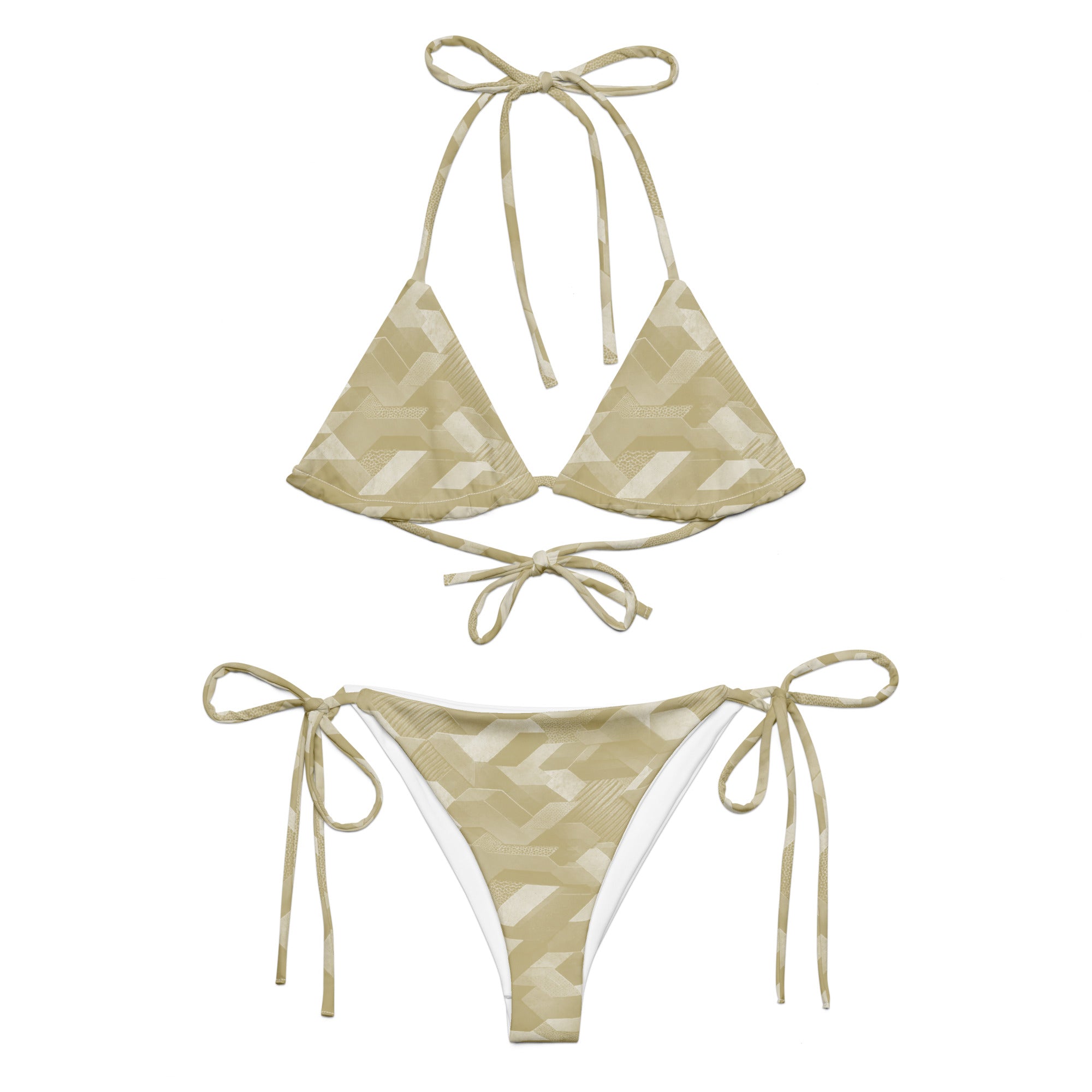 MVM Sand Sci Fi Camo recycled string bikini Product mockup front