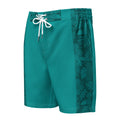 MVM Teal Hibiscus Men's Hybrid Board Shorts Product mockup front