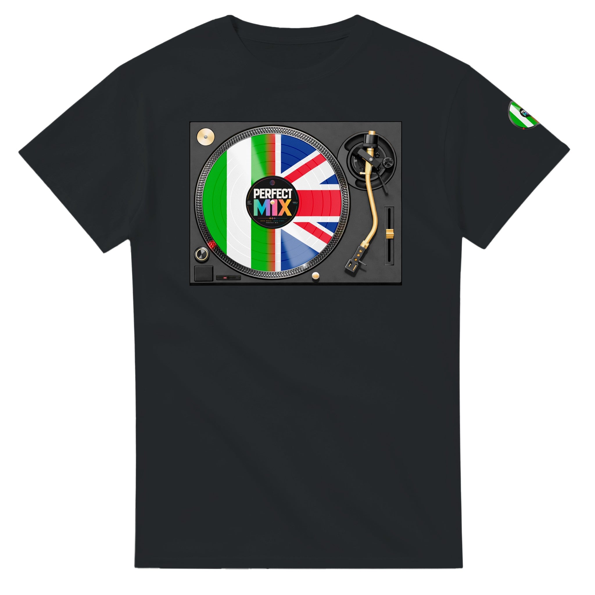 Nigerian British – Perfect Mix Vinyl Turntable Graphic Tee Black