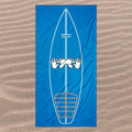 Ocean Blue Surf Pop-Up Training Mat – Oversized Quick-Dry Beach Towel with Stance Placement Guide on sand