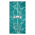 Teal Sci Fi Camo Surf Pop-Up Training Mat – Oversized Quick-Dry Beach Towel with Stance Placement Guide