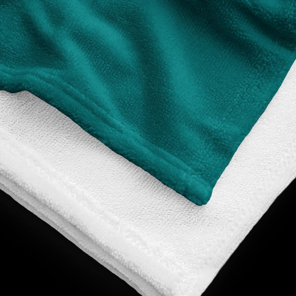 Teal Surf Pop-Up Training Mat – Oversized Quick-Dry Beach Towel with Stance Placement Guide close up