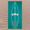 Surf Training Mat Beach Towel | Pop Up Practice Guide | Oversized | Quick-Dry | Sand-Free | Teal