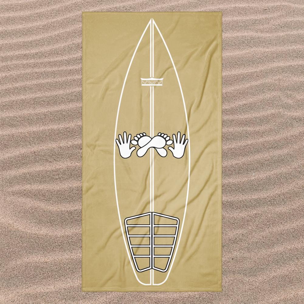 Surf Training Mat Beach Towel | Pop Up Practice Guide | Oversized | Quick-Dry | Sand-Free | Sand colour